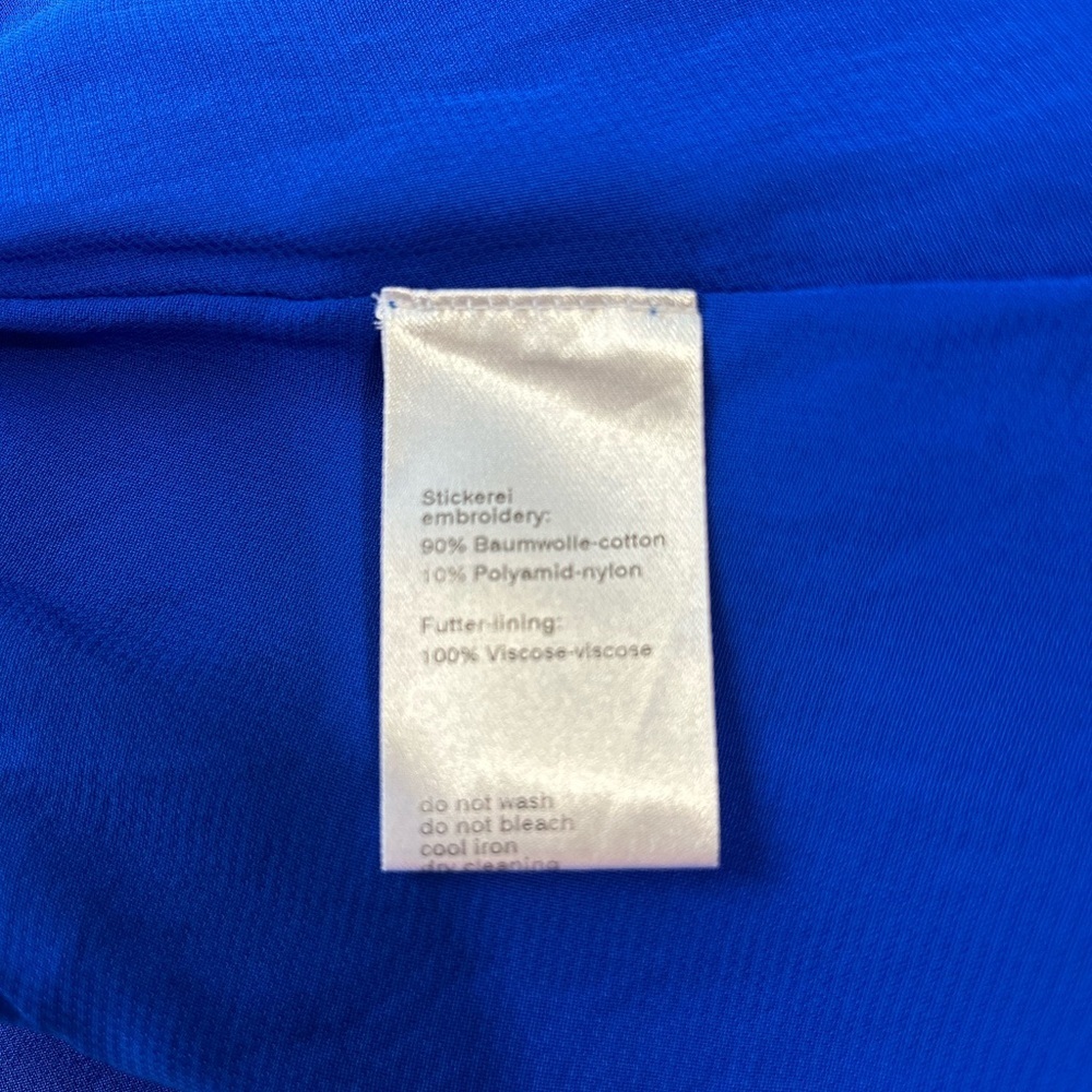 A-K-R-i-S PUNTO Akris blue knit dress, sleeveless with eyelet lace - Picture 5 of 10